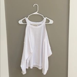 white cold shoulder long sleeve